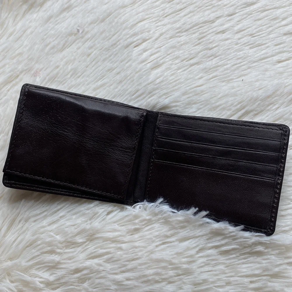 Genuine Leather Brown Men’s Billfold Wallet